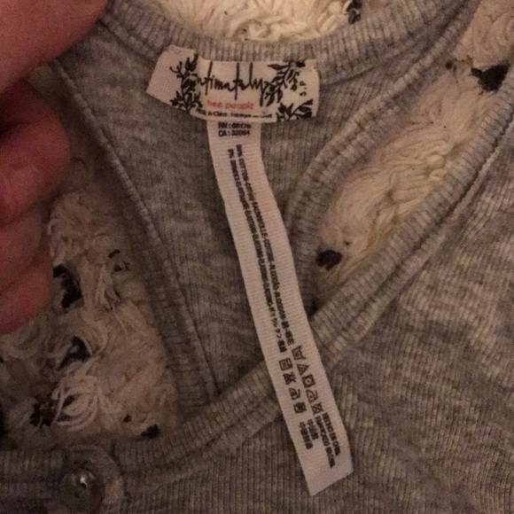 Grey Free People button down bodysuit - Picture 3 of 3